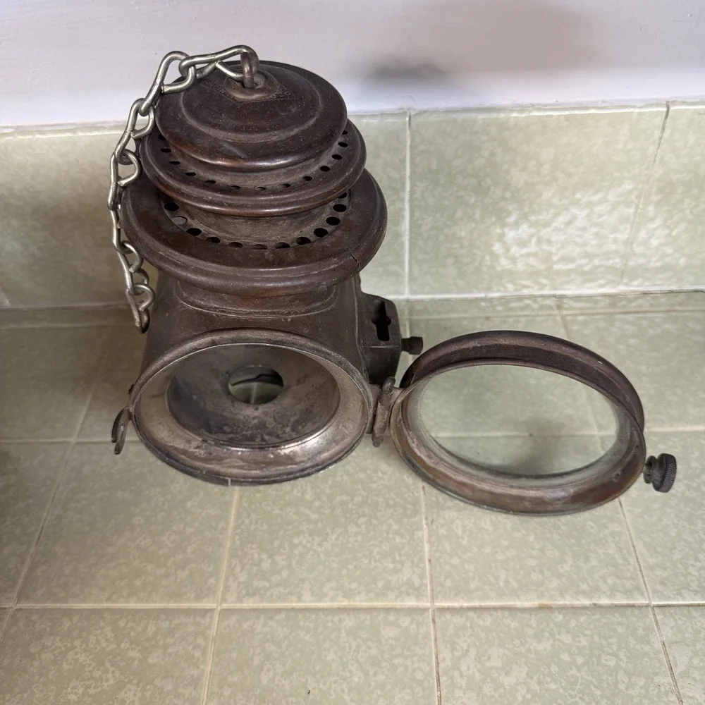 Antique Dietz Union Kerosene Driving Lamp Lantern Circa 1906 Side Mounts CLAMP